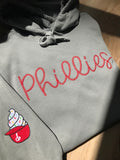 Embroidered Phillies Baseball Stitch Comfort Colors Sweatshirt