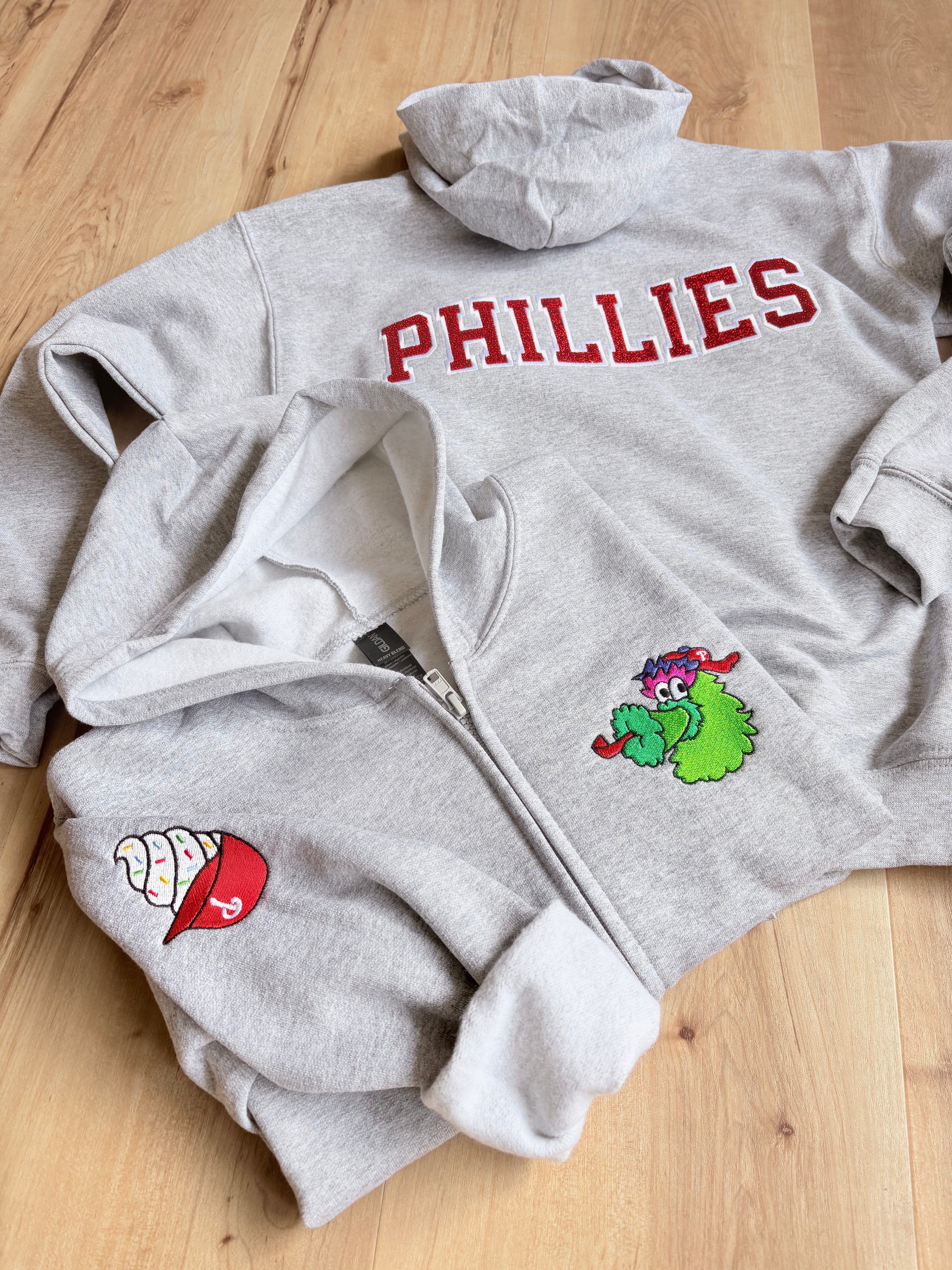 Embroidered Phillies Phanatic Full Zip Sweatshirt