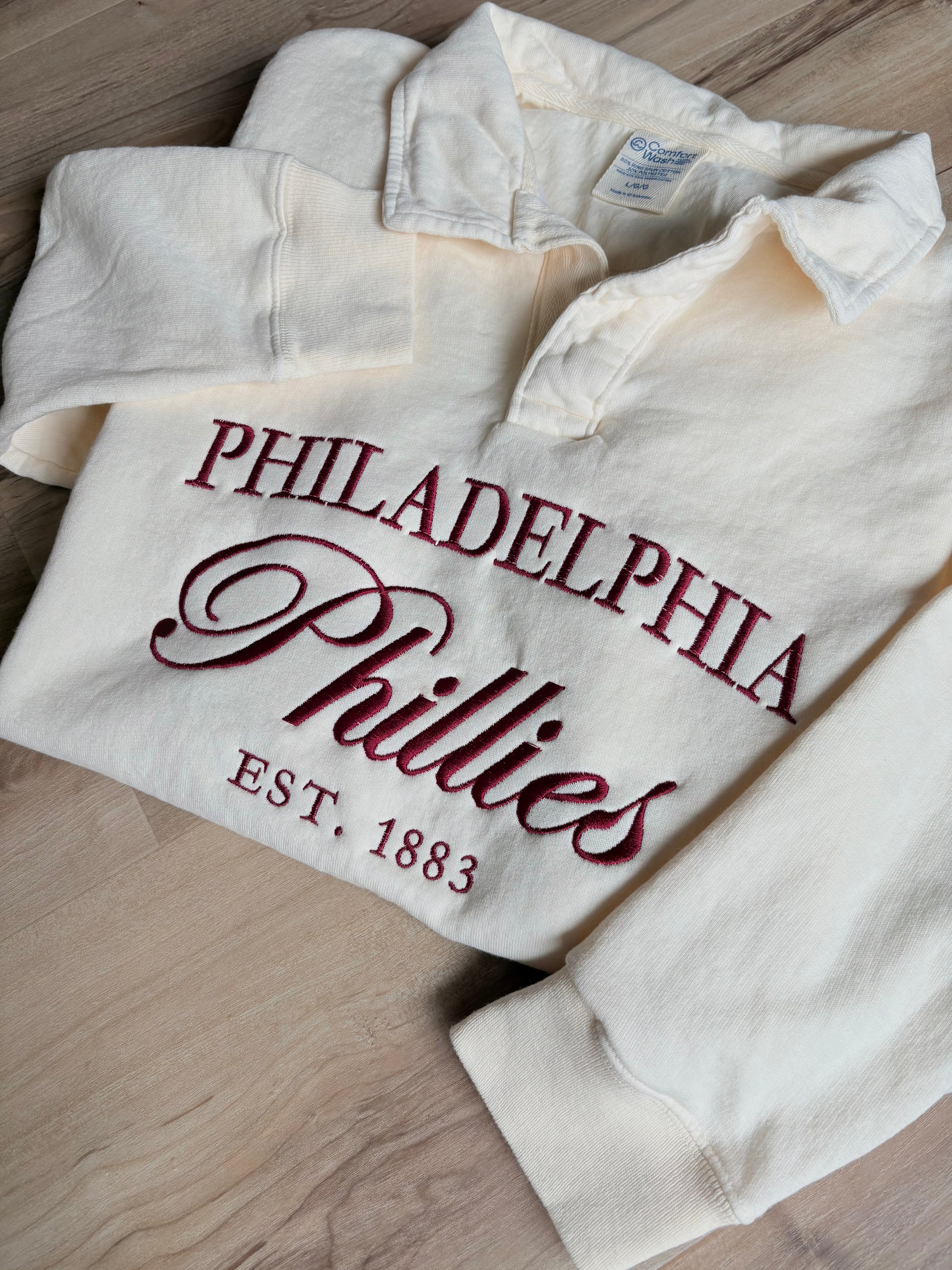 Embroidered Philadelphia Polo Collar Sweatshirt