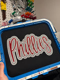 Glitter Embroidered Phillies Script Black Sweatshirt