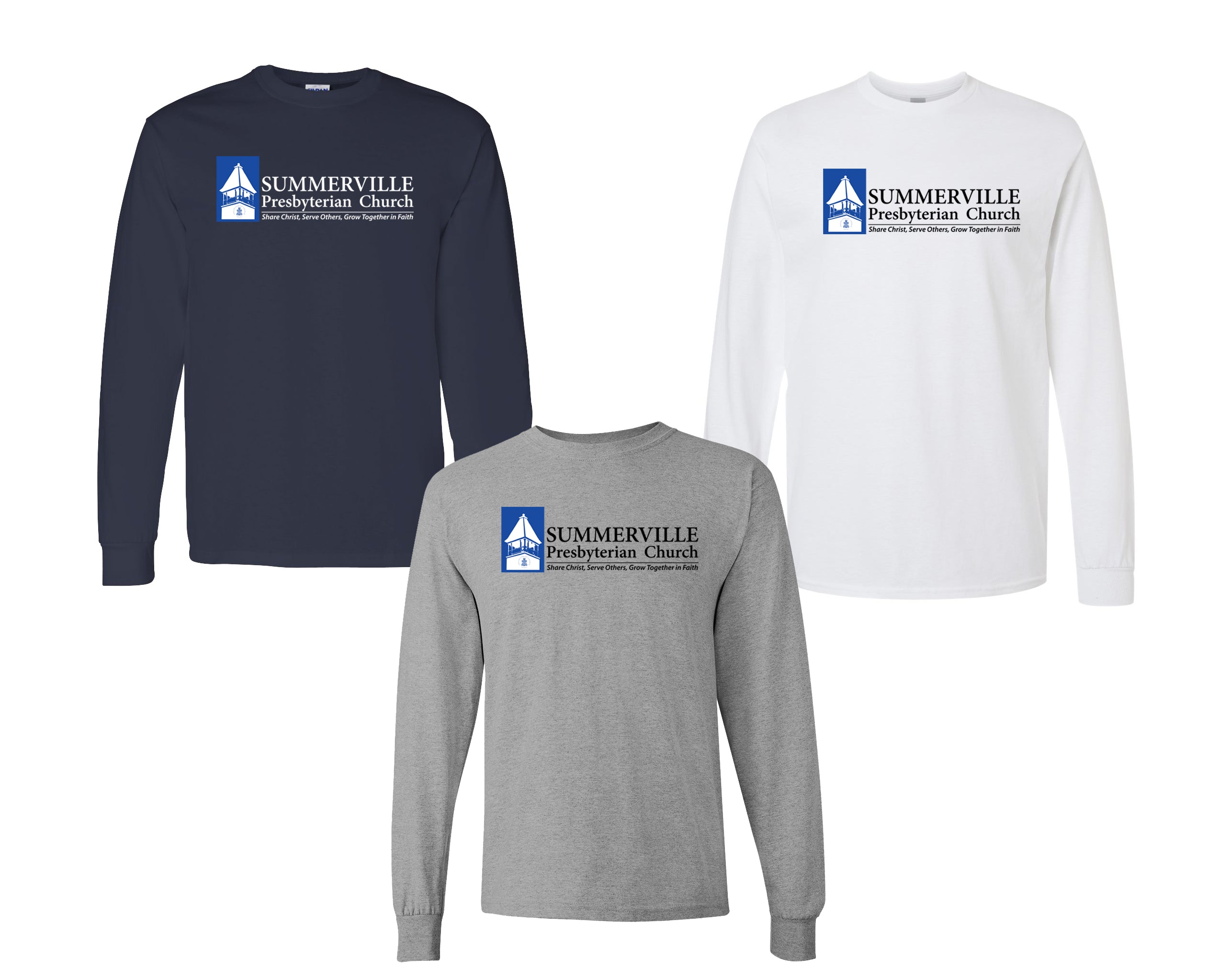 Summerville Presbyterian Church Long Sleeve Tshirt: Youth and Adult Sizes