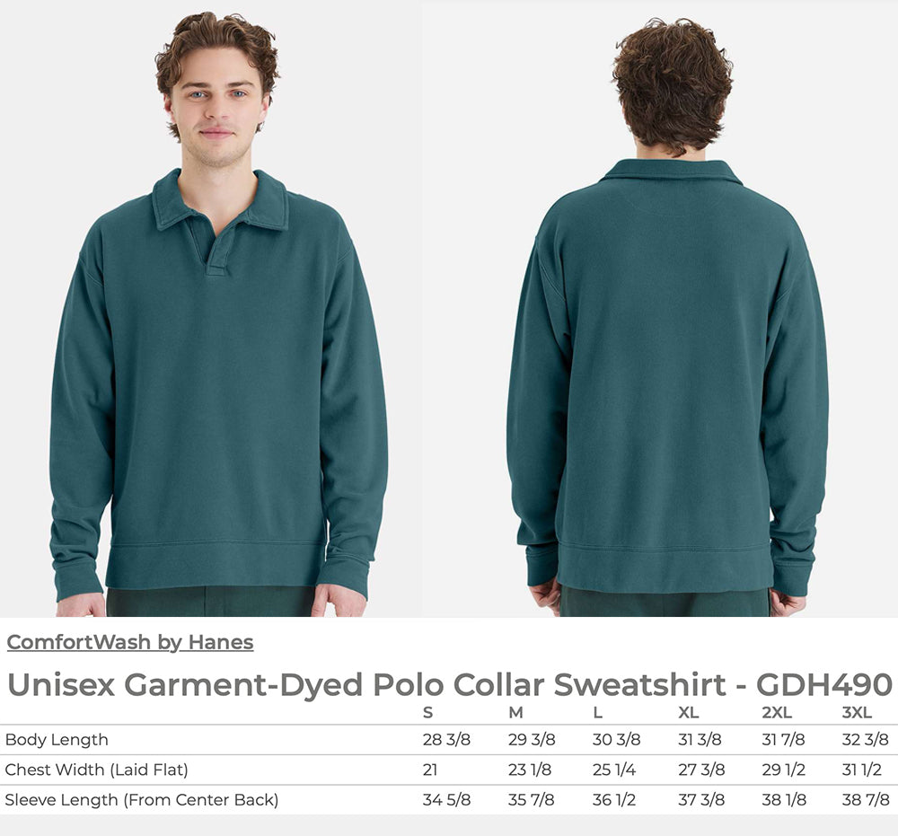 Embroidered Eagles Polo Collar Sweatshirt