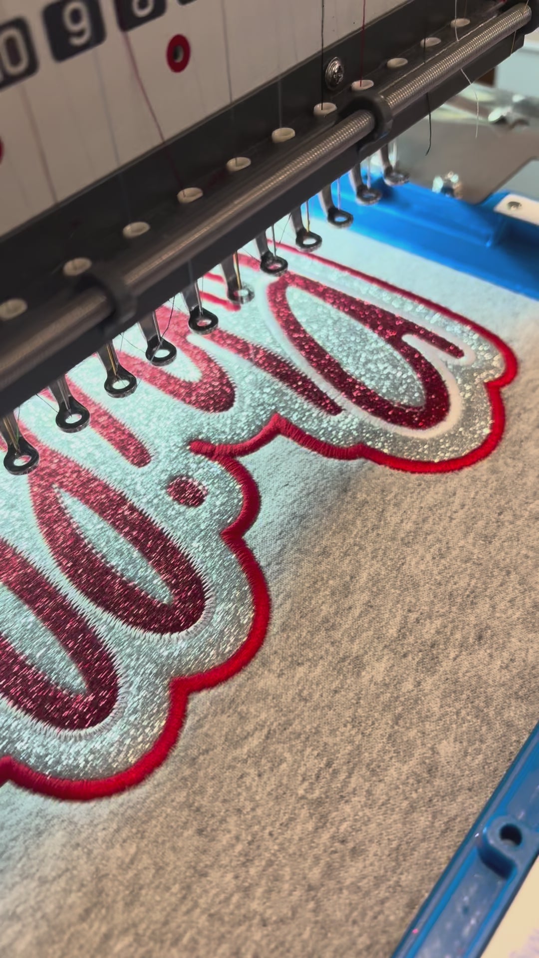 Glitter Embroidered Phillies Script Sweatshirt