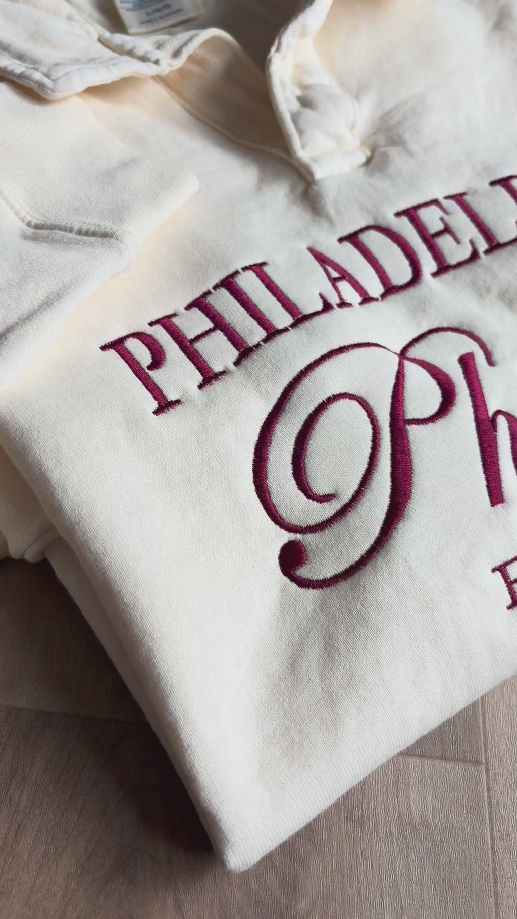 Embroidered Philadelphia Polo Collar Sweatshirt