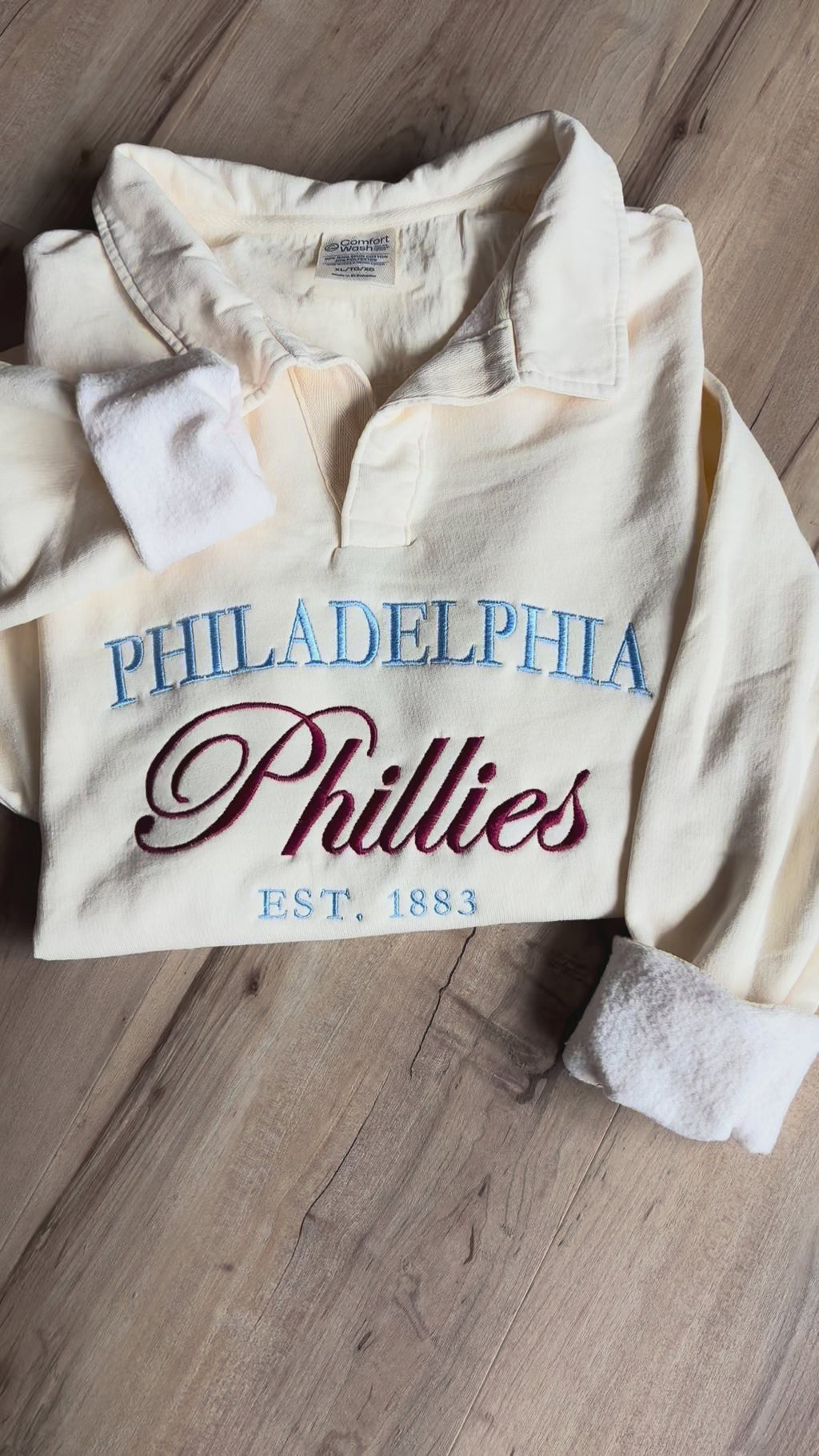 Embroidered Philadelphia Polo Collar Sweatshirt