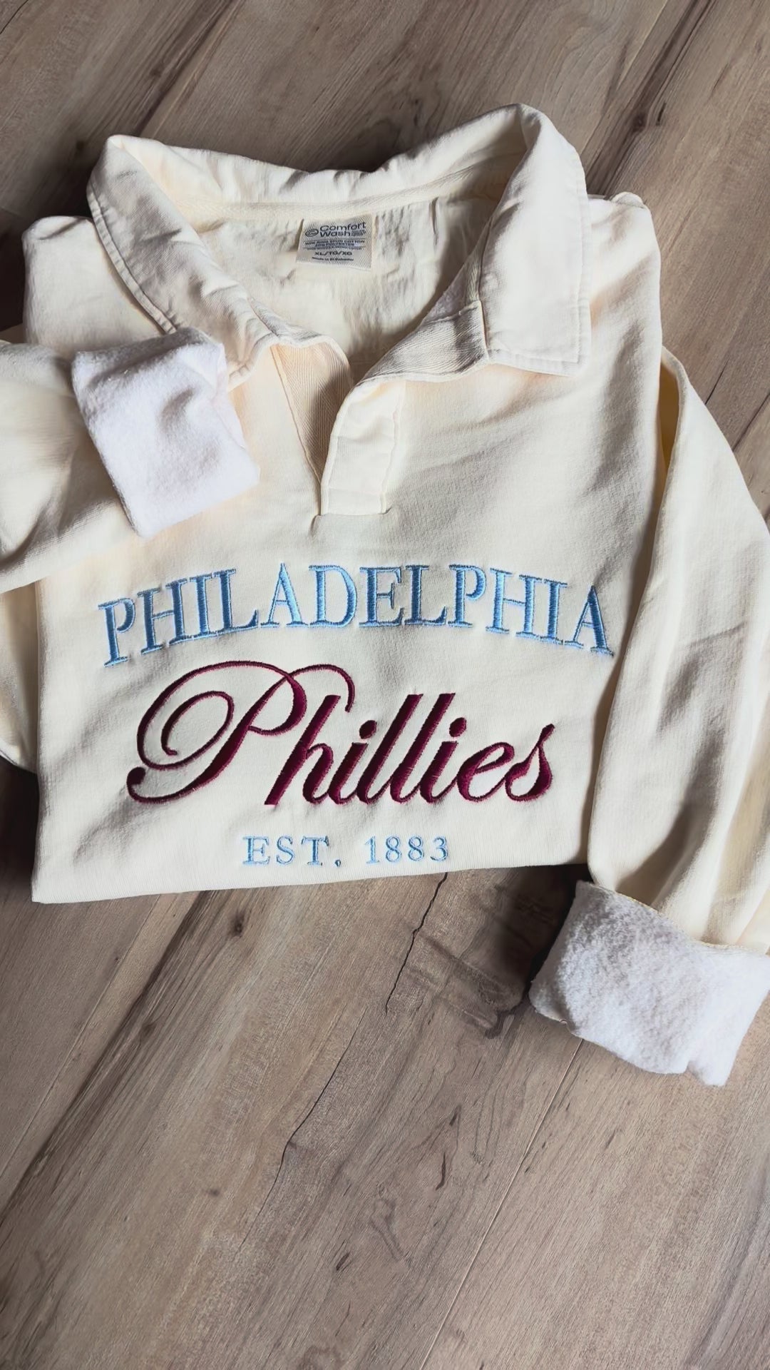 Embroidered Philadelphia Polo Collar Sweatshirt